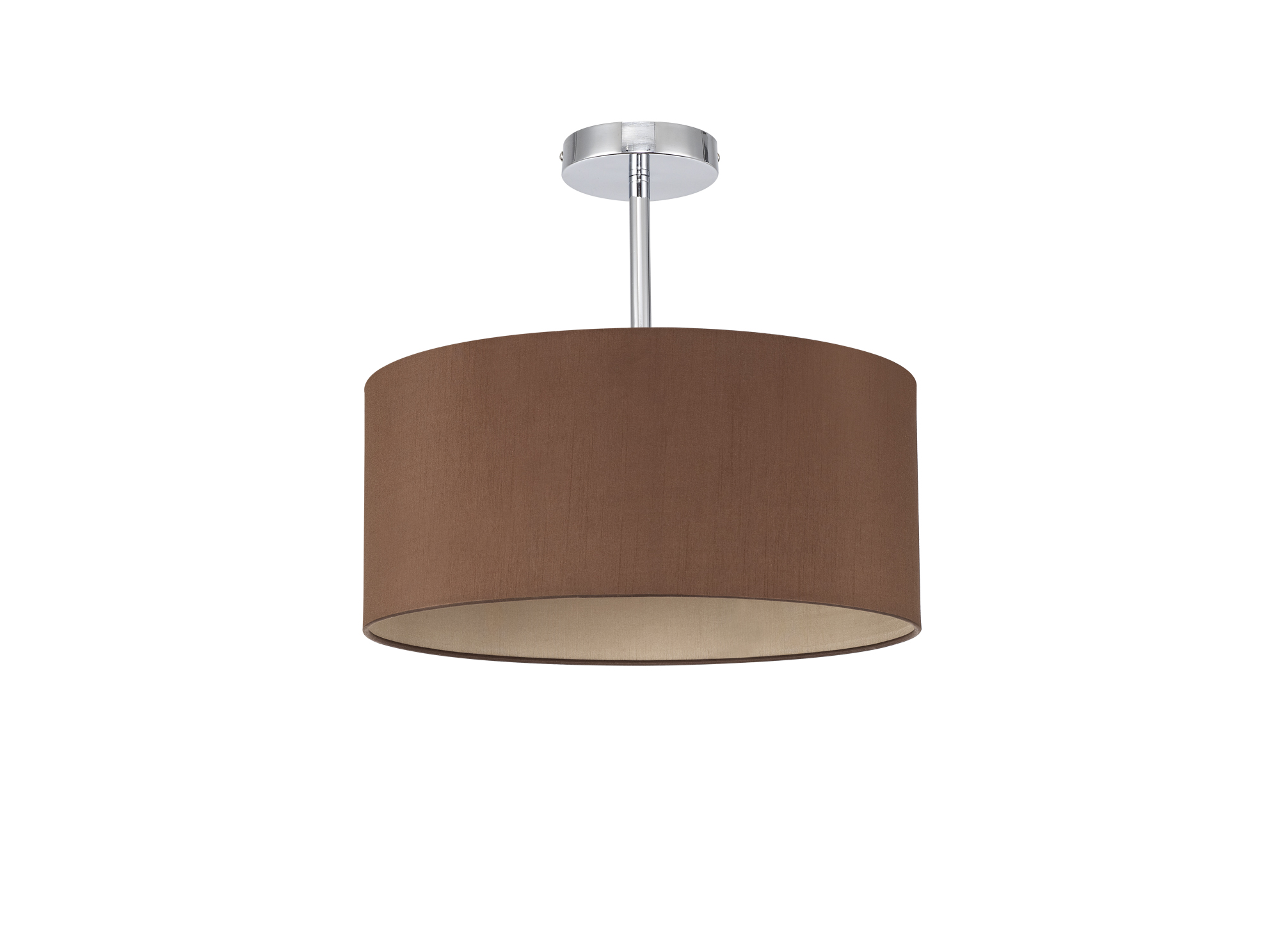 Baymont 40cm Semi Flush 1 Light Polished Chrome, Raw Cocoa/Grecian Bronze DK0090  Deco Baymont